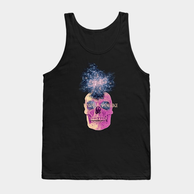 Vaporwave Galaxy Skull Tank Top by GasparArts